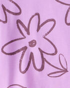 Girls Floral Pocket Tee - Purple, image 2 of 3 slides