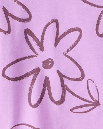 Filles - Haut à poche à motif floral - Mauve, 