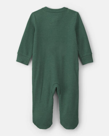 Baby Boy Moose Cotton 2-Way Zip Thermal Sleepers - Green, 