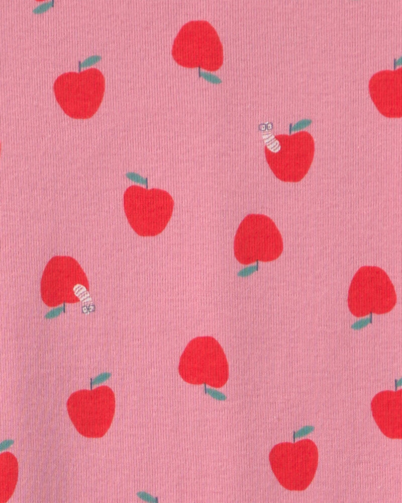 Girls Apple 100% Cotton 2-Piece Pyjama Set - Pink, image 2 of 3 slides