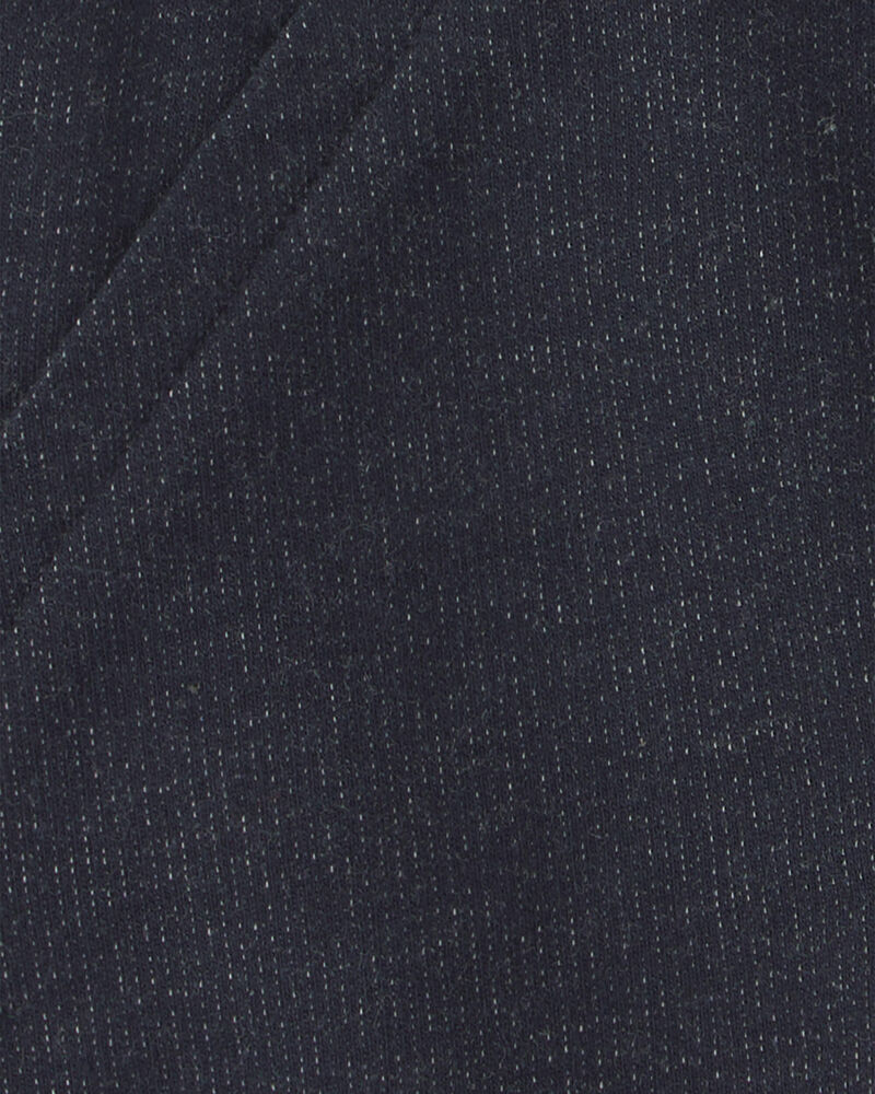 Baby Boy 2-Piece Striped French Terry Long-Sleeve Overall Set - Indigo/Cream, image 4 of 6 slides