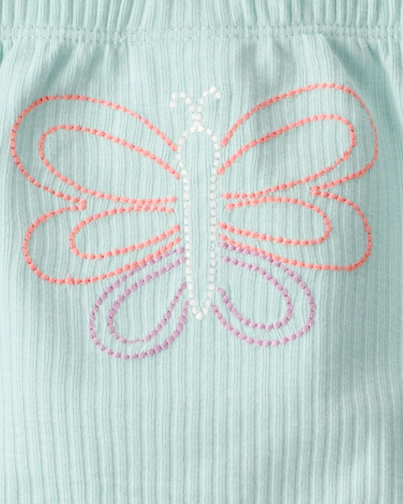 Baby Girl 3-Piece Butterfly Bodysuits & Pant Set - Blue/White, image 3 of 6 slides