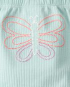 Baby Girl 3-Piece Butterfly Bodysuits & Pant Set - Blue/White, image 3 of 6 slides