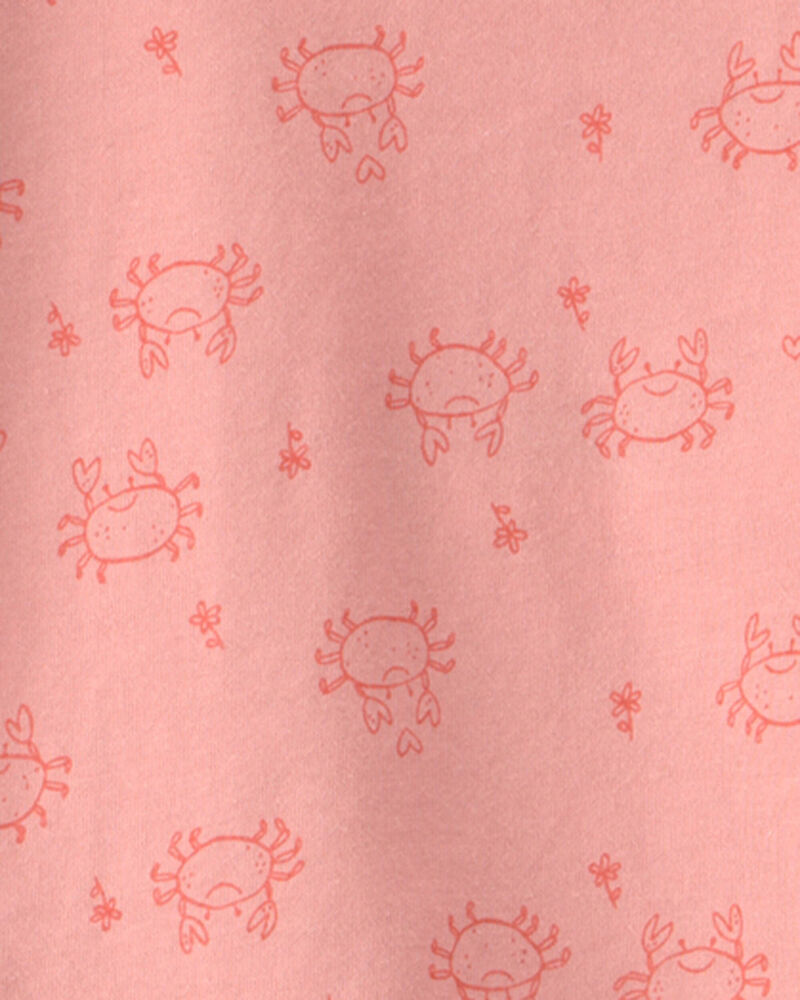 B&eacute;b&eacute; fille - Ensemble 4 pi&egrave;ces haut et short &agrave; motif de crabe - Rose, image 2 sur 3 diapositives