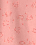 B&eacute;b&eacute; fille - Ensemble 4 pi&egrave;ces haut et short &agrave; motif de crabe - Rose, image 2 sur 3 diapositives