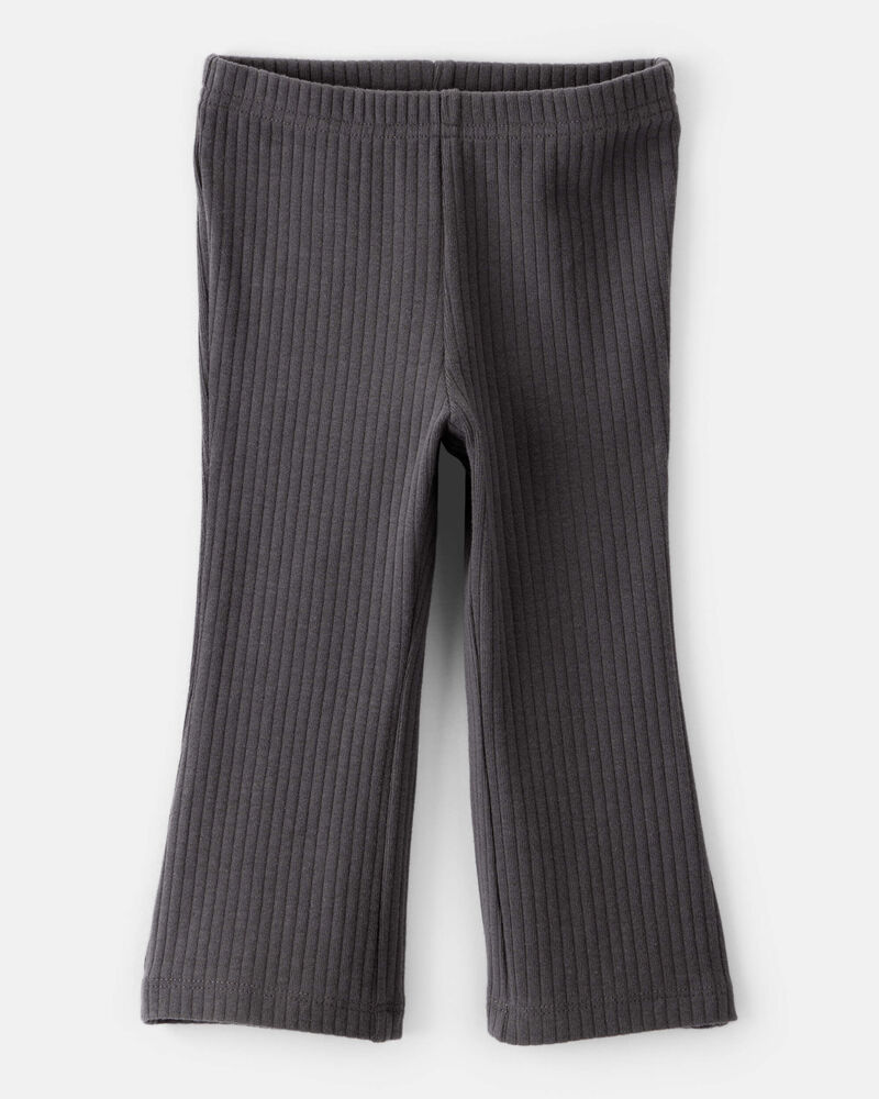 Baby Girl Cotton Flare Active Pants - Black, image 1 of 4 slides