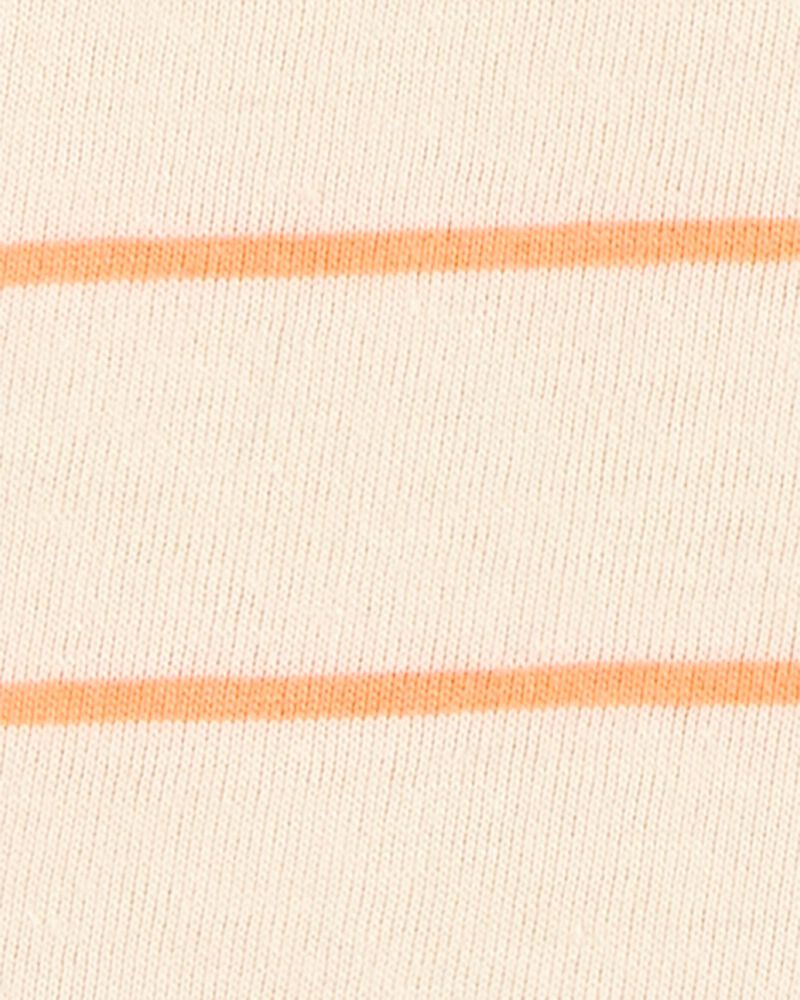 Toddler Striped Short-Sleeve Pocket Tee - Orange, image 2 of 4 slides
