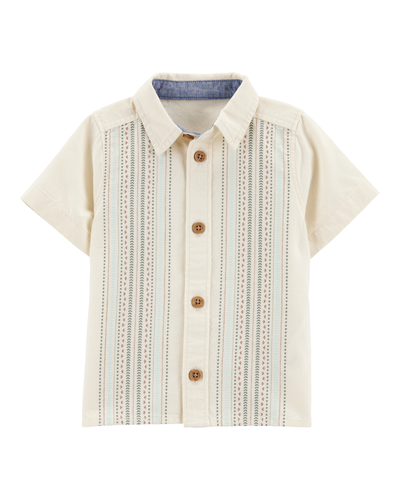 Baby Geometric Print Button-Front Shirt, image 1 of 3 slides