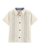 Baby Geometric Print Button-Front Shirt, image 1 of 3 slides