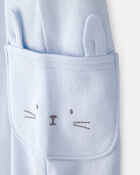 Baby Boy 2-Piece Easter Bunny Shortall Set - Blue/Cream, image 6 of 7 slides