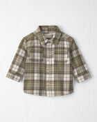 Baby Boy Organic Cotton Flannel Button-Down Shirt, image 1 of 4 slides