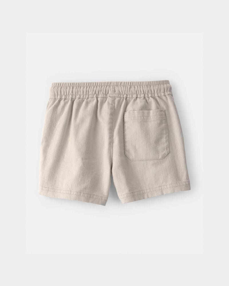 Toddler Boy Twill Shorts - Light Khaki, image 2 of 4 slides