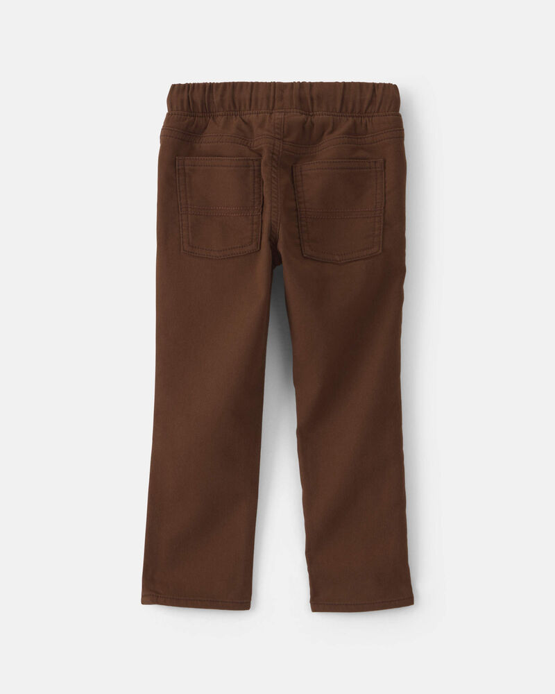 Toddler Boy Cotton Pull-On Pants - Brown, image 2 of 4 slides