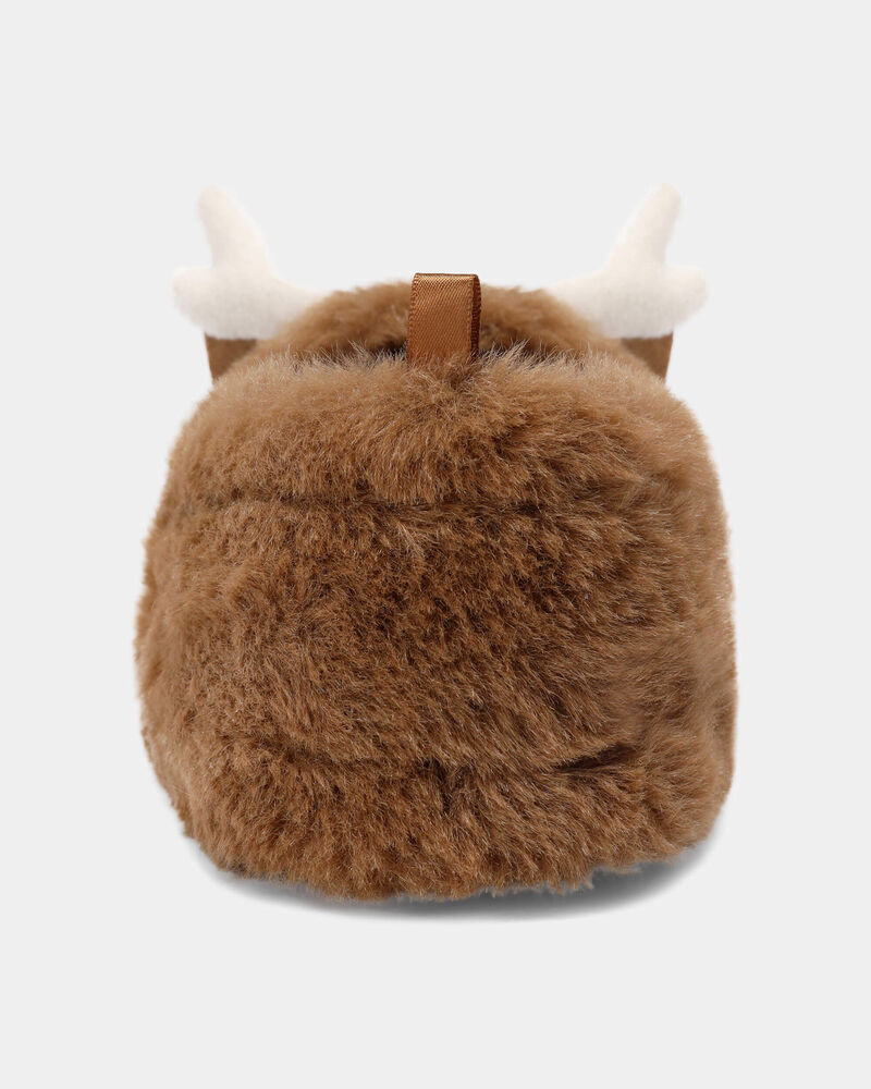 Boys Christmas Reindeer Slippers - Brown, image 3 of 6 slides
