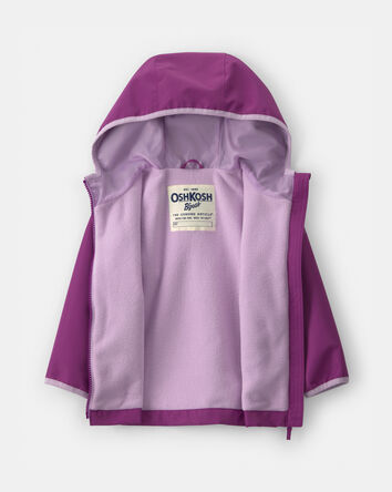 Baby Girl Midweight Fleece Lined Berry Jacket- Purple, 