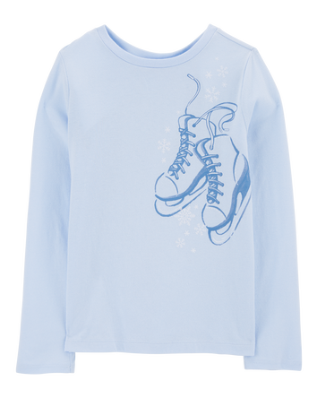 Kid Ice Skates Long-Sleeve Graphic Tee, 