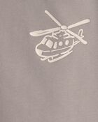 Toddler Boy Helicopter French Terry Sweatshirt & Pant Set - Grey, image 4 of 5 slides