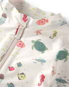 Toddler Girl Recycled Rashguard Swimsuit in Under the Sea, image 2 of 5 slides