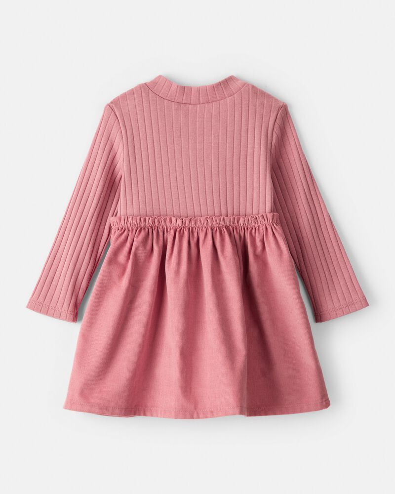 Baby Girl Rib Knit Dress - Pink, image 2 of 5 slides