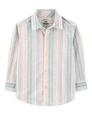 Toddler Striped Woven Long-Sleeve Button-Down Shirt, 