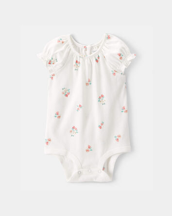 B&eacute;b&eacute; fille - Cache-couche &agrave; imprim&eacute; de fraises - Blanc, 