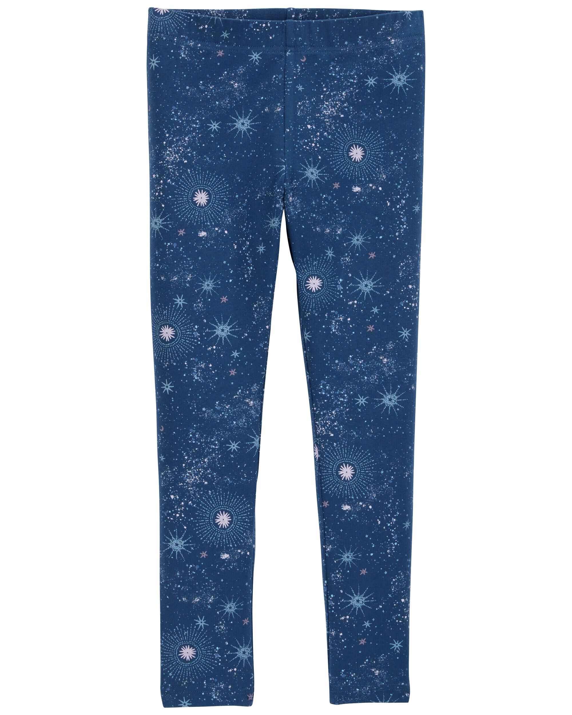 Enfant Legging en tricot a motifs d etoiles Bleu