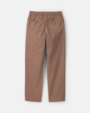 Boys Twill Pull-On Pants - Brown, 