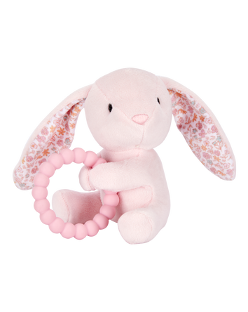 Bébé Lapin en peluche avec jouet de dentition, 