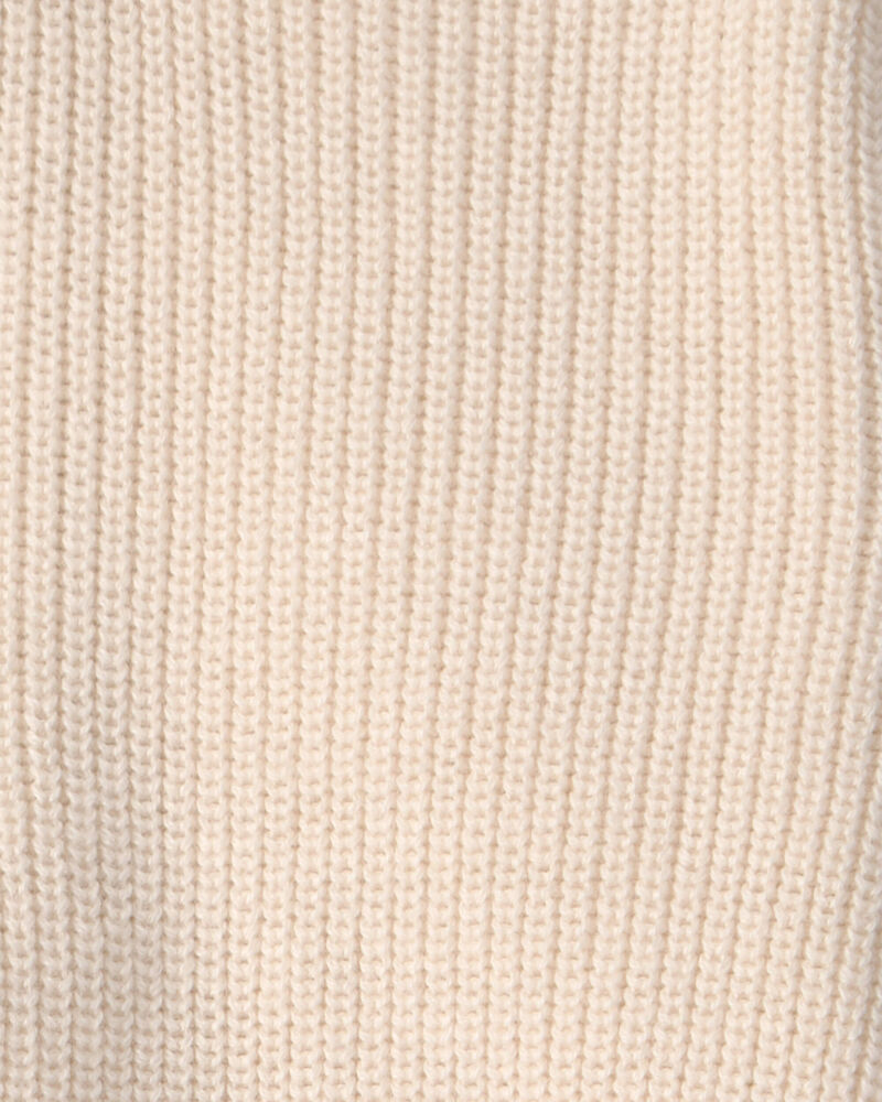 Baby Organic Cotton Zip-Up Jacket in Cream, image 3 of 4 slides