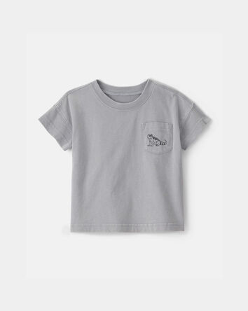 Baby Boy Lizard Pocket Tee - Grey, 