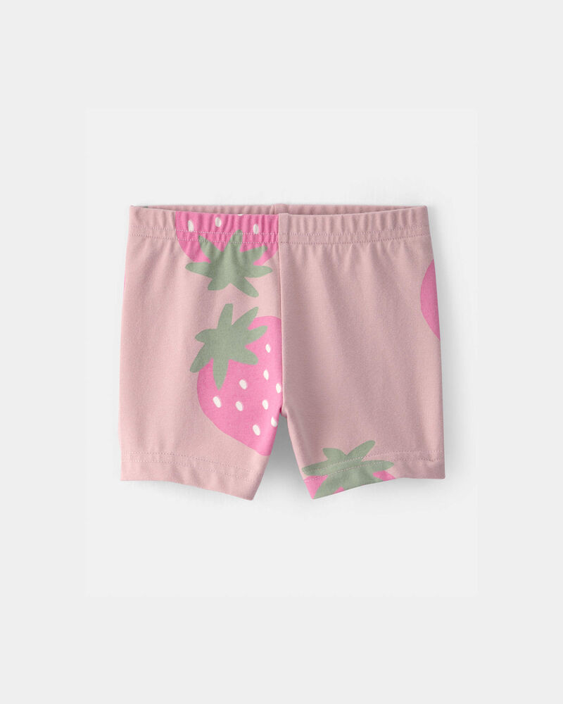 Baby Girl Strawberry Bike Shorts - Pink, image 1 of 4 slides