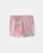 Baby Girl Strawberry Bike Shorts - Pink, image 1 of 4 slides