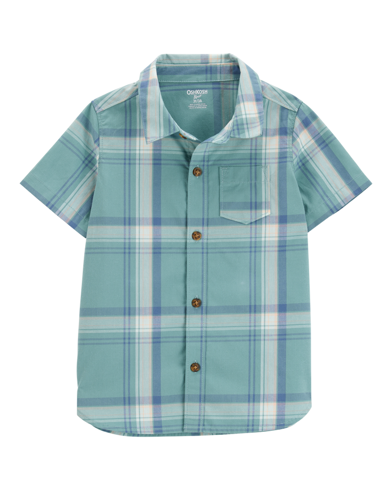 Enfant en bas âge Chemise boutonnée à manches courtes à motif écossais, image 1 sur 3 diapositives