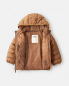 Toddler Boy Midweight Packable Puffer - Brown, image 2 of 4 slides