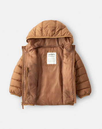 Toddler Boy Midweight Packable Puffer - Brown, 