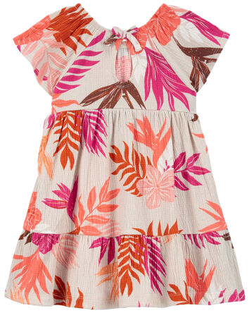 Tropical Crinkle Jersey Dress, 