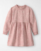 Toddler Girl Organic Cotton Dress in Pink Bunnies Print, image 1 of 5 slides