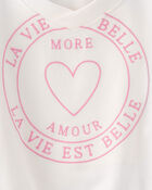 Girls 'More Amour' French Terry Pullover Sweatshirt - Ivory, image 3 of 4 slides
