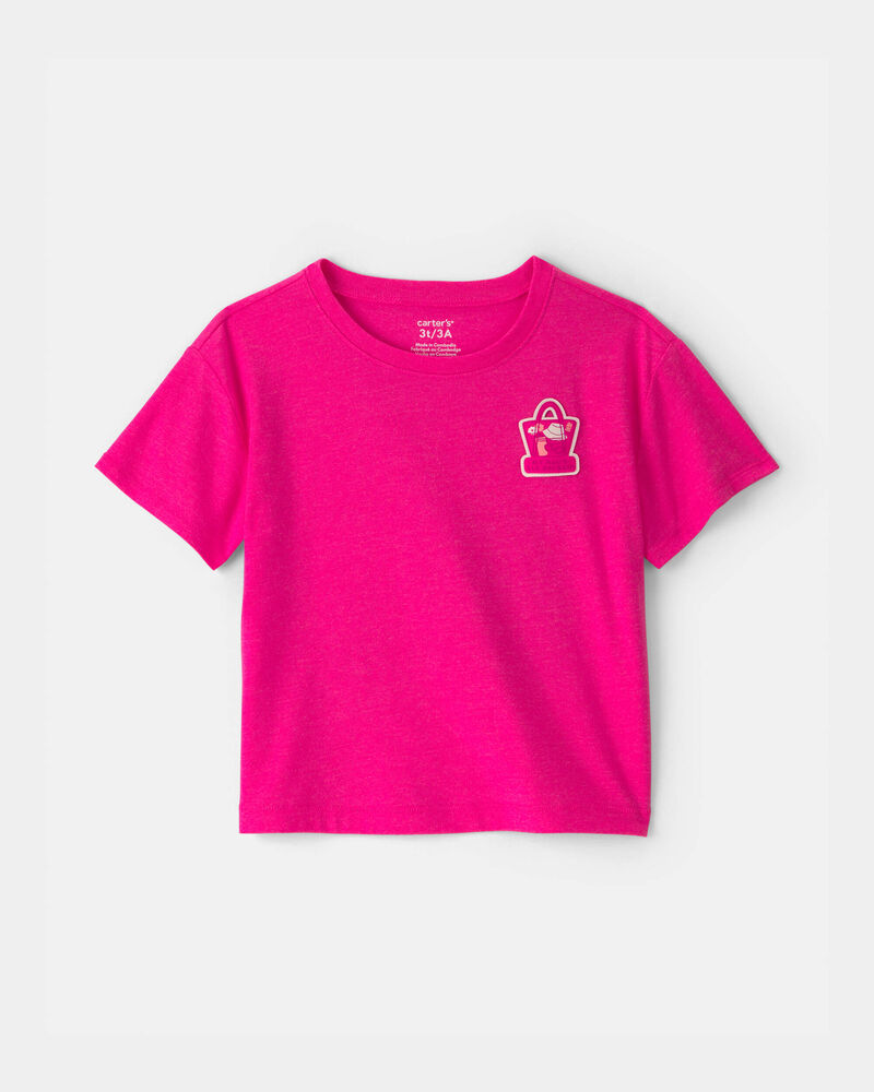 Toddler Girl 'My Bag's All Packed' Summer Graphic Tee - Pink, image 1 of 5 slides