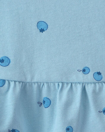 Baby Girl Blueberry Peplum Tank Top - Blue, 