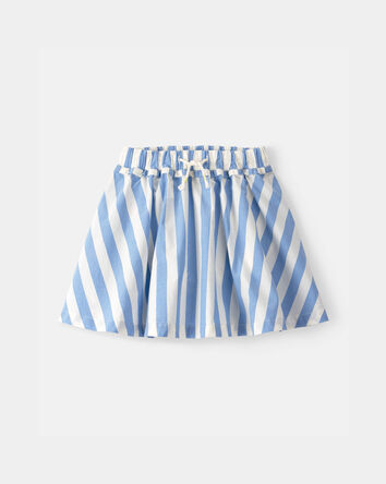Filles - Jupe-short &agrave; rayures - Bleu/Blanc, 