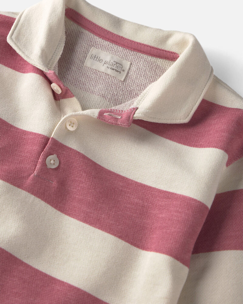 Girls Organic Cotton French Terry Rugby Polo, image 2 of 4 slides