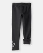 Girls Pull-On Stretch Cozy Leggings - Black, image 5 of 6 slides