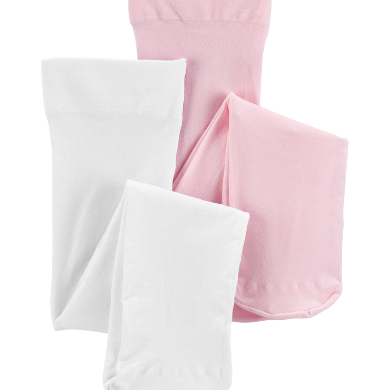 White/Pink Baby 2-Pack Tights | Carter’s Oshkosh Canada