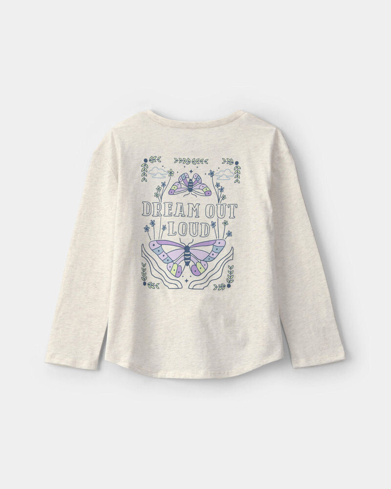 Filles - Haut manches longues &agrave; motifs papillon &ndash; Ivoire, image 2 sur 4 diapositives