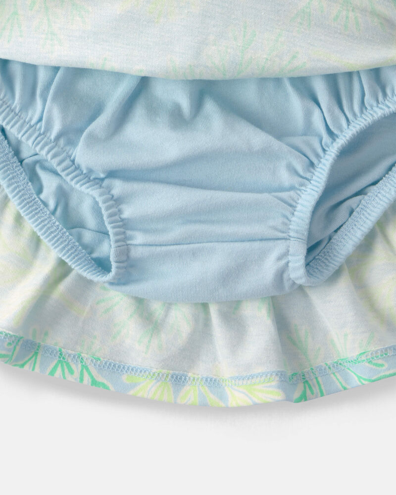 B&eacute;b&eacute; fille - Ensemble 2 pi&egrave;ces d&eacute;bardeur et jupe &agrave; motif de r&eacute;cif - Bleu/Vert, image 2 sur 4 diapositives