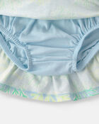 B&eacute;b&eacute; fille - Ensemble 2 pi&egrave;ces d&eacute;bardeur et jupe &agrave; motif de r&eacute;cif - Bleu/Vert, image 2 sur 4 diapositives