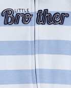 Baby Little Brother 2-Way Zip Cotton Sleeper, image 2 of 4 slides