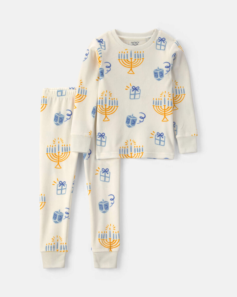 Baby 2-Piece Hanukkah DreamPlush Snug Fit Pyjama Set - Cream, image 1 of 3 slides