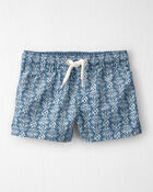 Baby Boy Recycled Swim Trunks in Bloom Lagoon Print, image 1 of 5 slides